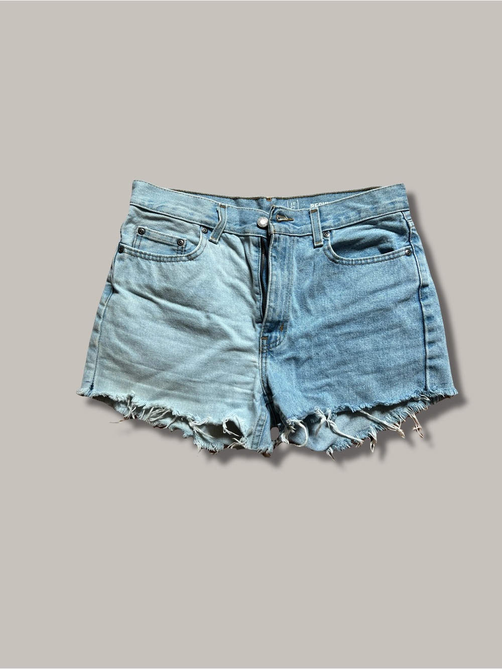 George Women's Two-Tone Light Blue Distressed Denim Shorts